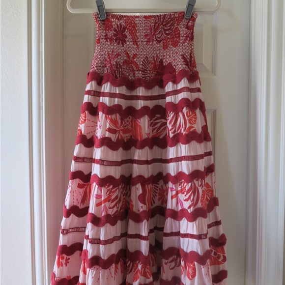 FARM Rio Red and White Midi Skirt - Picture 1 of 10